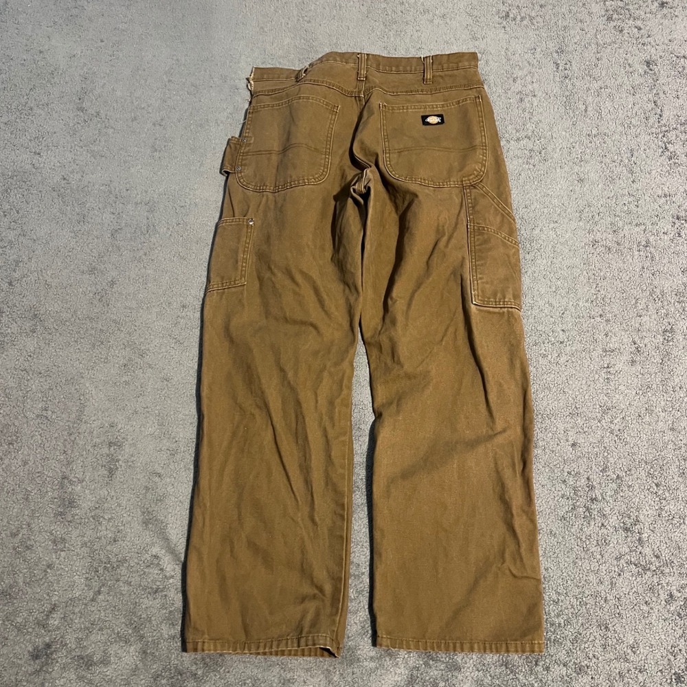 Vintage Dickies Mens Carpenter Pants Brown Canvas Workwear Skater Size 34x29